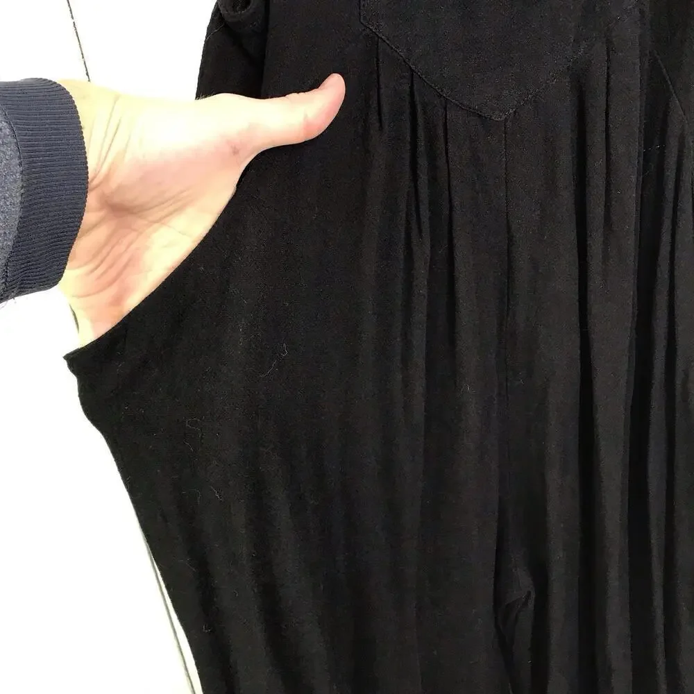 Automet Jumpsuit Womens XL Wide Leg Crepe Casual Jumper Sleeveless Cropped - Picture 3 of 11